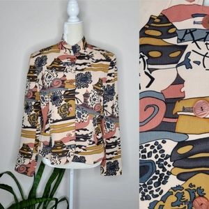 VTG 80s Harvé Benard Abstract Print Blazer